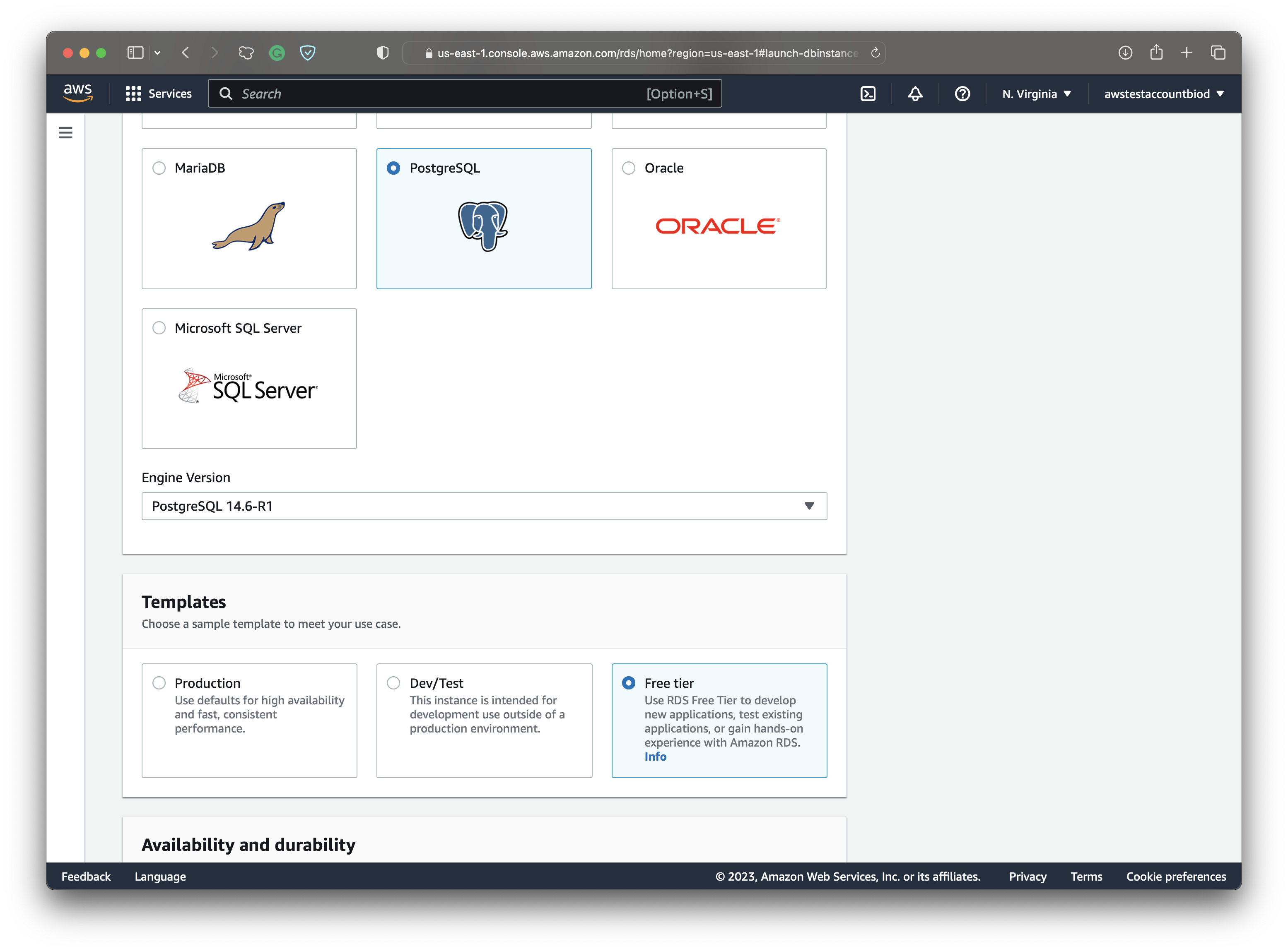 Image 2 - Provisioning a new PostgreSQL database (1)